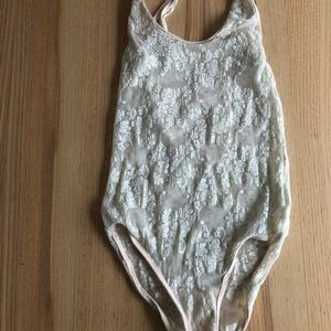 White/ lace American apparel body suit
